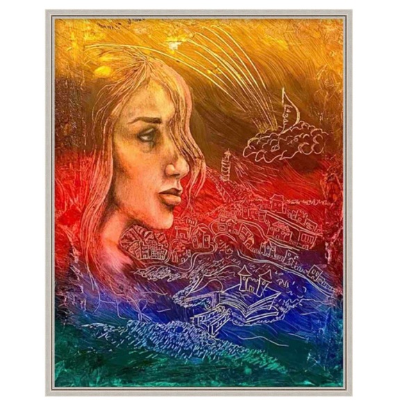 Original Artwork of Woman Painting On Canvas